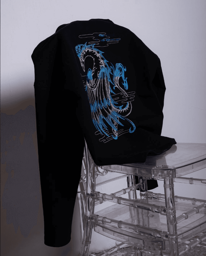 BLACK DISTORTED HOODIE — 4